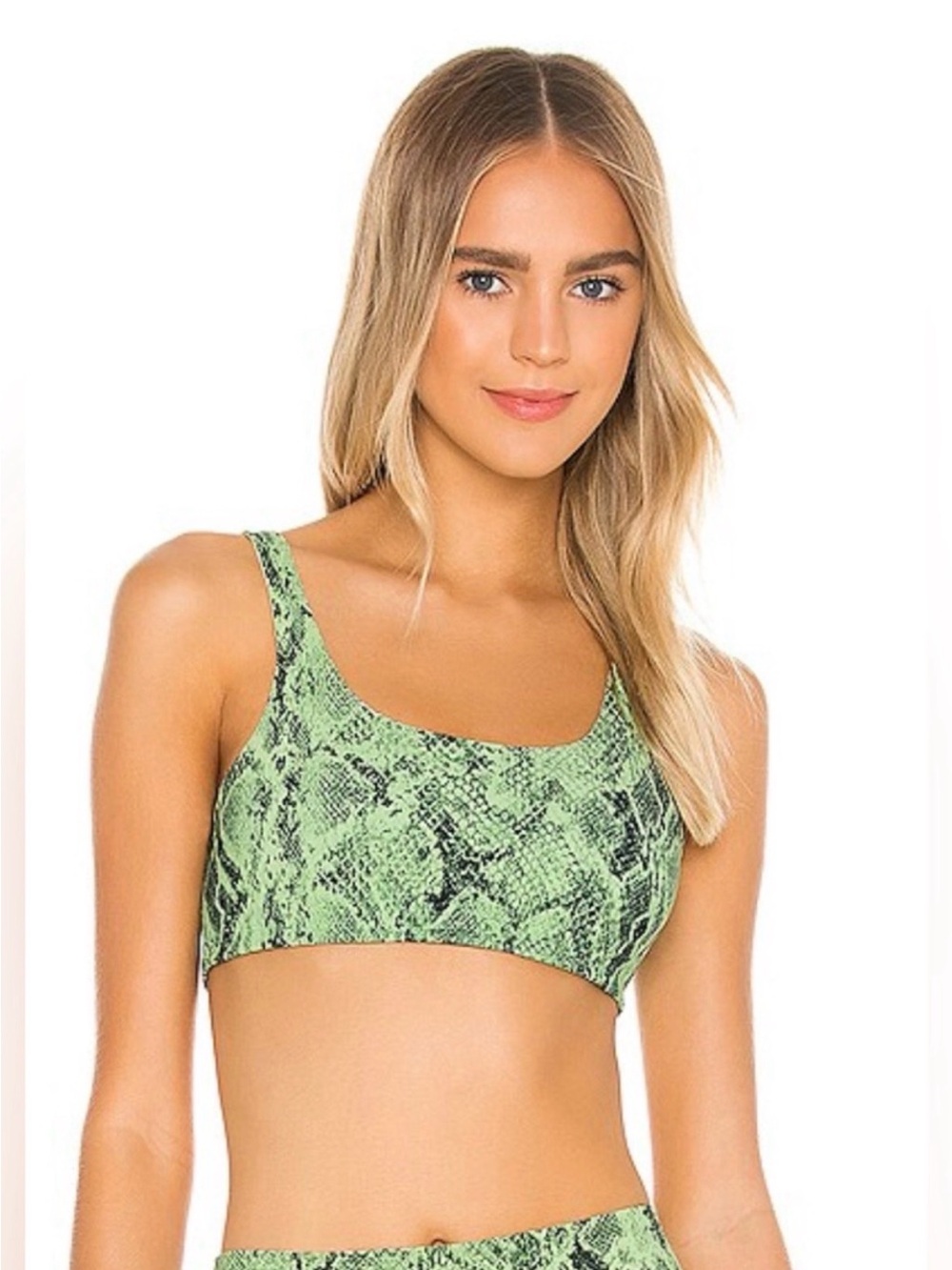 Alo Yoga Snakeskin Sports Bra in Green Like New Discontinued Rare Print‼️